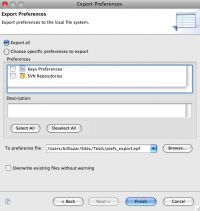 Export Preferences Settings